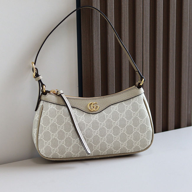 GUCCI Ophidia Small GG Supreme Shoulder Bag White Beige Size 13x25x6cm - 1