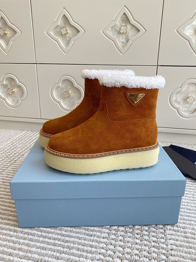 Prada cinamon Suede booties  - 1