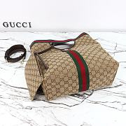 Gucci Giglio small tote bag in beige and brown GG canvas Size 35x39.5x14.5cm - 4