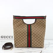 Gucci Giglio small tote bag in beige and brown GG canvas Size 35x39.5x14.5cm - 2
