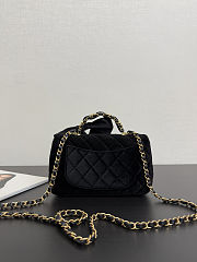 Chanel Velvet Mini Flap with Top Handle Size  5.1 x 7.9 x 2.4 inch - 4