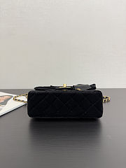 Chanel Velvet Mini Flap with Top Handle Size  5.1 x 7.9 x 2.4 inch - 3