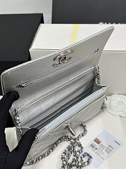 Chanel Wallet On Chain (WOC) Silver Caviar Size 19cm - 4