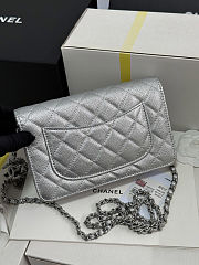 Chanel Wallet On Chain (WOC) Silver Caviar Size 19cm - 2