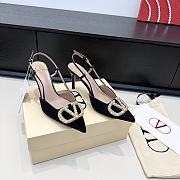 Valentino Garavani 85mm VLogo Signature Slingback Pumps in Black - 1