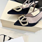 Valentino Garavani 85mm VLogo Signature Slingback Pumps in Black - 5