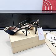 Valentino Garavani 85mm VLogo Signature Slingback Pumps in Black - 6