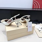 Valentino Garavani 85mm VLogo Signature Slingback Pumps in White  - 2