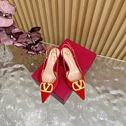 Valentino Garavani 85mm VLogo Signature Slingback Pumps in Red - 4