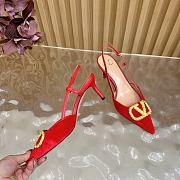 Valentino Garavani 85mm VLogo Signature Slingback Pumps in Red - 3