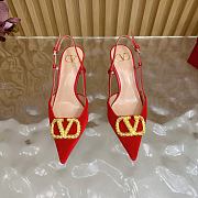 Valentino Garavani 85mm VLogo Signature Slingback Pumps in Red - 2