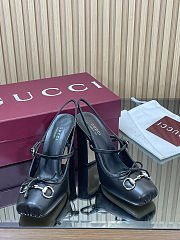 Women's Gucci Horsebit slingback pump in black leather  - 5