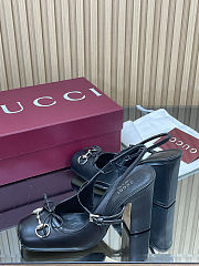 Women's Gucci Horsebit slingback pump in black leather  - 2