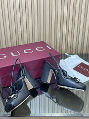 Women's Gucci Horsebit slingback pump in black leather  - 3