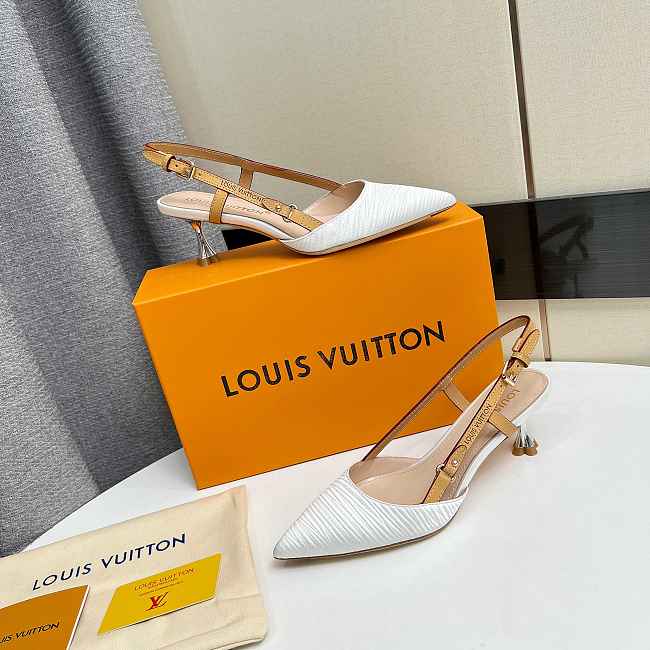 Louis Vuitton Blossom Slingback Pump White 5.5cm - 1