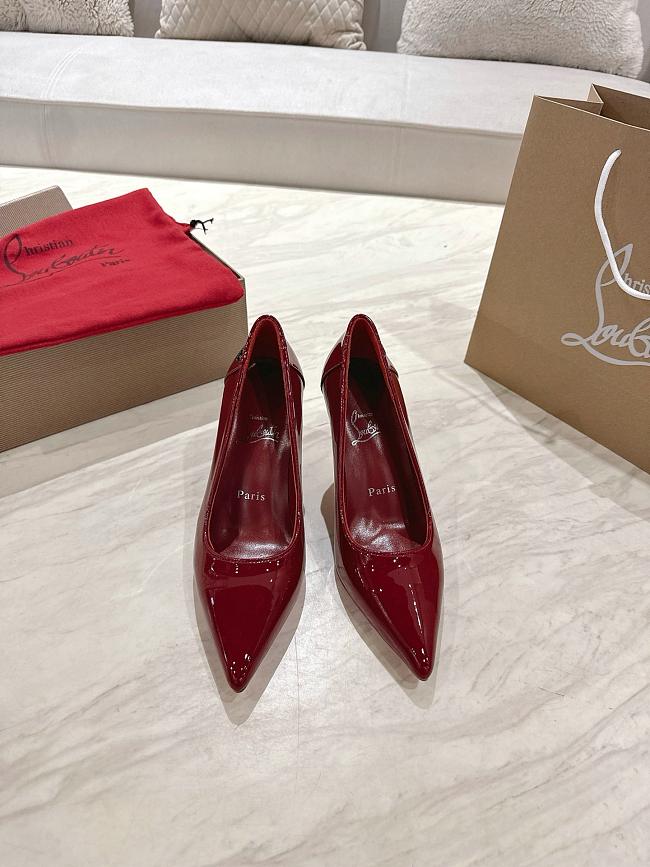 Christian Louboutin Sporty Kate 85mm Burgundy Patent Leather - 1