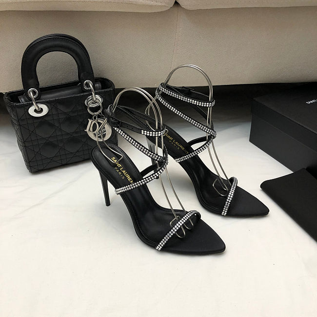 Saint Laurent Georgia sandals for Women Black 10.5cm - 1