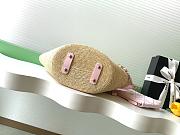 Chanel Large Shopping Tote Bag Beige Raffia and Light Pink Lambskin Light Gold Hardware - 5