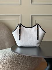 Chanel Maxi Shopping Bag Braided Raffia, Calfskin & Gold-Tone Metal White & Black - 6