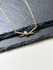 Tiffany Knot Pendant in Yellow Gold with Diamonds Necklace - 1