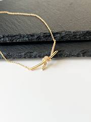 Tiffany Knot Pendant in Yellow Gold with Diamonds Necklace - 2