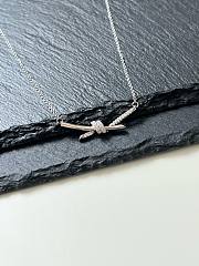 Tiffany Knot Pendant in White Gold with Diamonds Necklace - 1