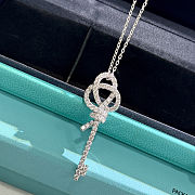 Tiffany Knot Medium Key Pendant in Platinum with Diamonds Necklace - 3