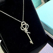 Tiffany Knot Medium Key Pendant in Platinum with Diamonds Necklace - 5