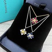 Tiffany Pendant in Platinum with Sapphires Necklace - 2