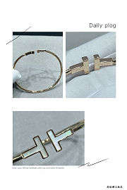 Tiffany Wire Bracelet in Yellow Gold with Mother-of-pearl - 3