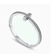 Tiffany T T1 Wide Diamond Hinged Bangle in White Gold - 2