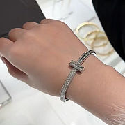 Tiffany T T1 Wide Diamond Hinged Bangle in White Gold - 3