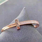 Tiffany T T1 Wide Diamond Hinged Bangle in Rose Gold - 6