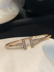 Tiffany T Wide Diamond Wire Bracelet in Rose Gold - 2