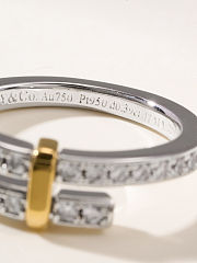 Tiffany Edge Bypass Ring in Platinum and Yellow Gold with Diamonds - 6