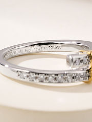 Tiffany Edge Bypass Ring in Platinum and Yellow Gold with Diamonds - 5