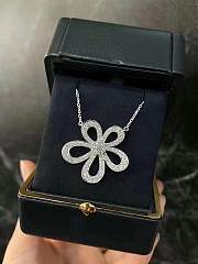 Van Cleef & Arpels White Gold and Diamond Flowerlace Pendant Necklace - 1