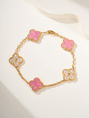 Vca Pink & Gold Bracelet Vintage Alhambra 18K - 1