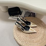 YSL Cassandre Pointed-Toe Slingback Heels Cream - Heel Height 8.0CM - 2