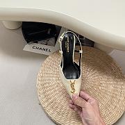 YSL Cassandre Pointed-Toe Slingback Heels Cream - Heel Height 8.0CM - 3