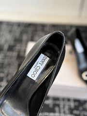 Jimmy Choo Auria 70 Black Soft Spazzolato Pumps with Velvet and Crystal Bow 70mm - 3