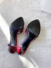  YSL Babylone Cassandre 60 leather mules burgundy 60mm - 5