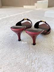  YSL Babylone Cassandre 60 leather mules burgundy 60mm - 3