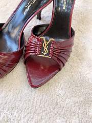  YSL Babylone Cassandre 60 leather mules burgundy 60mm - 2