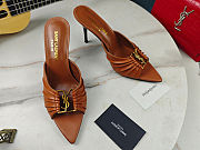 YSL Babylone Mules in Aesthetic Brown Smooth Leather 90mm - 6