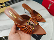 YSL Babylone Mules in Aesthetic Brown Smooth Leather 90mm - 5
