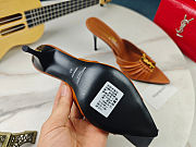 YSL Babylone Mules in Aesthetic Brown Smooth Leather 90mm - 4