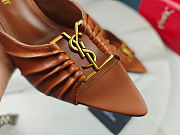 YSL Babylone Mules in Aesthetic Brown Smooth Leather 90mm - 3
