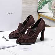 YSL Le Loafer 110 suede loafer pumps in Dark Cocoa Suede 10cm - 1