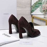 YSL Le Loafer 110 suede loafer pumps in Dark Cocoa Suede 10cm - 4